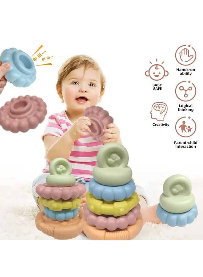 Model 628 52 Soft Stacking Blocks For Babies Early Learning Color Shape Recognition - Image 1